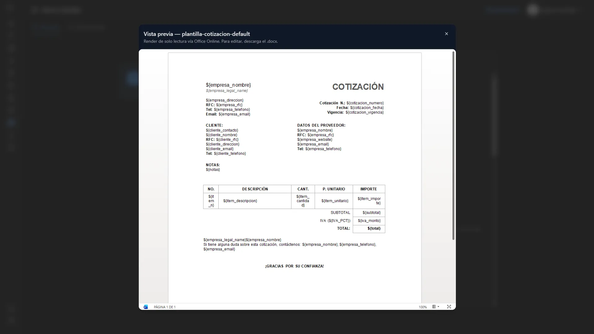 Genera el documento con tu marca